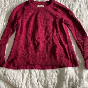 loft knit cranberry sweater
